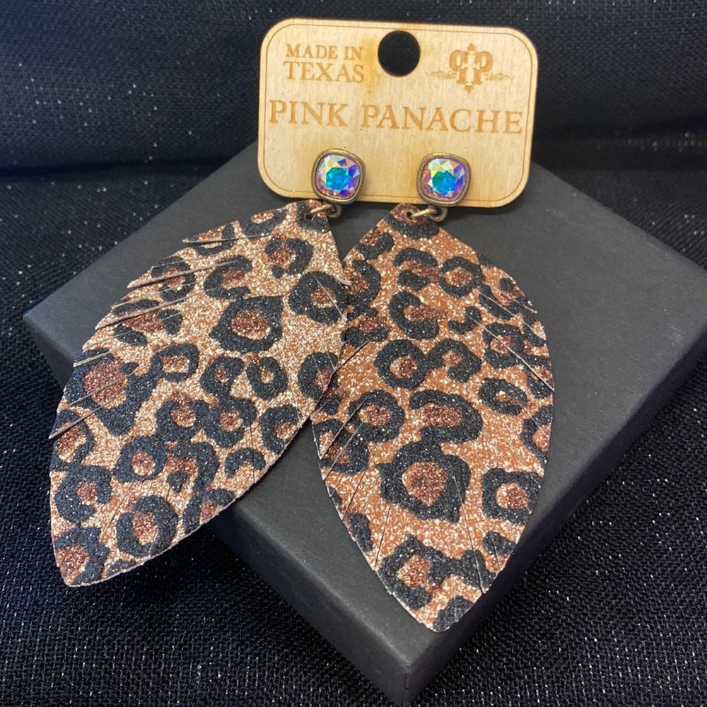 Pink Panache Leopard Earrings